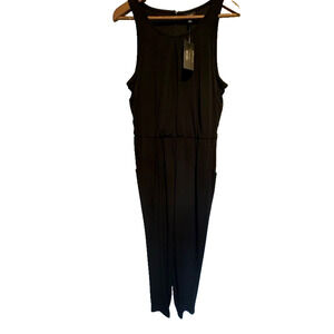 Nicole Miller New York Jumpsuit Black Medium Sleeveless One Piece Jogger‎ Pants\
